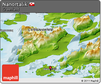 Physical Panoramic Map of Nanortalik