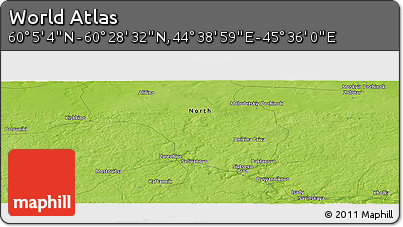Physical Panoramic Map of the Area around 60° 16' 48" N, 45° 7' 30" E