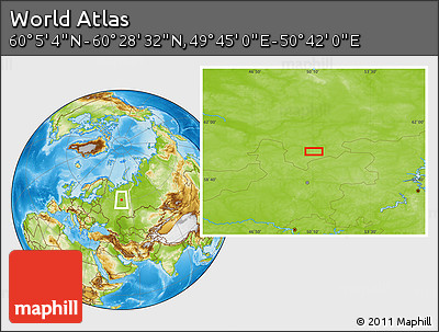 Physical Location Map of the Area around 60° 16' 48" N, 50° 13' 30" E