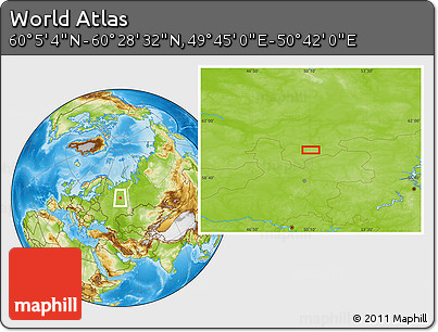 Physical Location Map of the Area around 60° 16' 48" N, 50° 13' 30" E