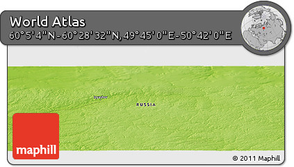 Physical Panoramic Map of the Area around 60° 16' 48" N, 50° 13' 30" E