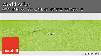 Physical Panoramic Map of the Area around 60° 16' 48" N, 50° 13' 30" E