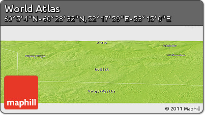 Physical Panoramic Map of the Area around 60° 16' 48" N, 52° 46' 29" E