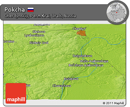 Physical Panoramic Map of Pokcha