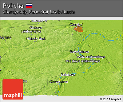 Physical Panoramic Map of Pokcha