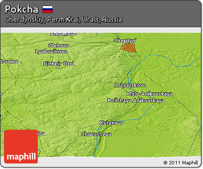 Physical Panoramic Map of Pokcha