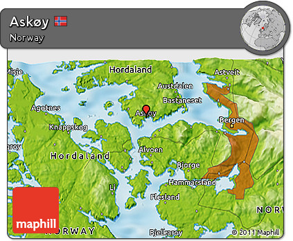 Physical 3D Map of Askøy