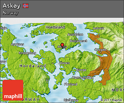 Physical 3D Map of Askøy
