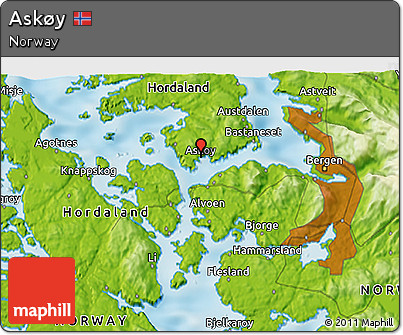 Physical 3D Map of Askøy
