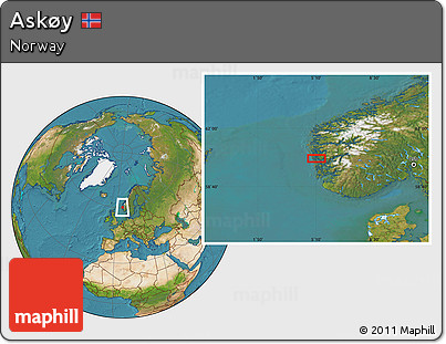 Satellite Location Map of Askøy