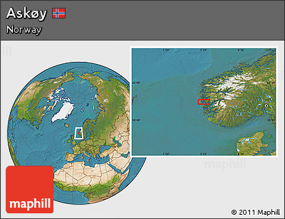 Satellite Location Map of Askøy