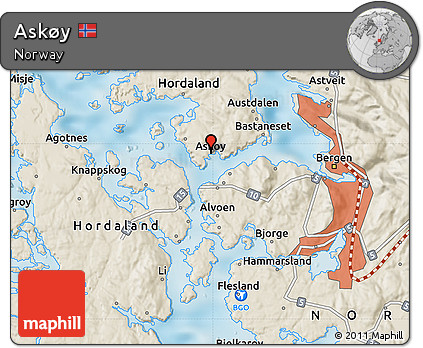 Shaded Relief Map of Askøy