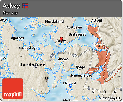 Shaded Relief Map of Askøy