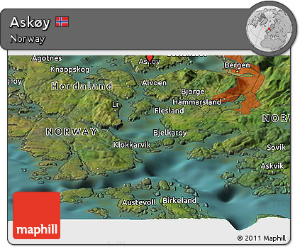 Satellite Panoramic Map of Askøy