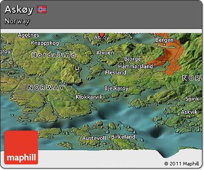 Satellite Panoramic Map of Askøy