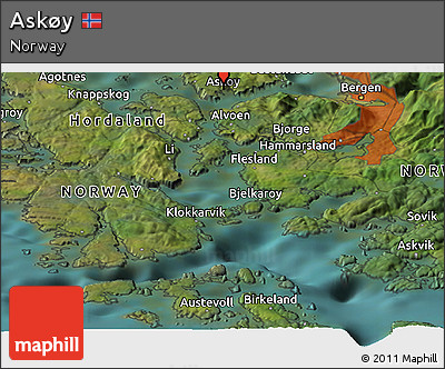 Satellite Panoramic Map of Askøy