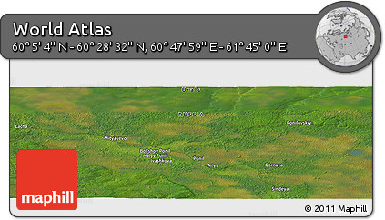 Satellite Panoramic Map of the Area around 60° 16' 48" N, 61° 16' 29" E