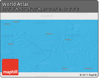 Political 3D Map of the Area around 60° 16' 48" N, 65° 31' 30" E