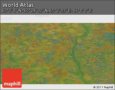 Satellite 3D Map of the Area around 60° 16' 48" N, 65° 31' 30" E