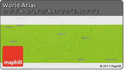 Physical Panoramic Map of the Area around 60° 16' 48" N, 65° 31' 30" E