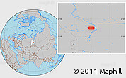 Gray Location Map of the area around 60° 16' 48" N, 68° 55' 30" E