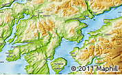 Physical Map of the area around 60° 16' 48" N, 6° 1' 30" E