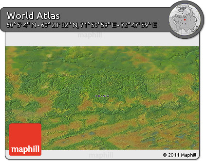 Satellite 3D Map of the Area around 60° 16' 48" N, 72° 19' 29" E