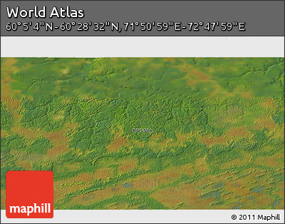Satellite 3D Map of the Area around 60° 16' 48" N, 72° 19' 29" E