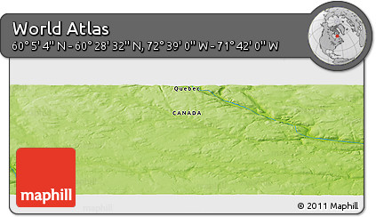 Physical Panoramic Map of the Area around 60° 16' 48" N, 72° 10' 30" W