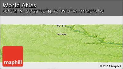 Physical Panoramic Map of the Area around 60° 16' 48" N, 72° 10' 30" W