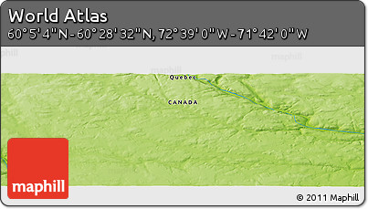 Physical Panoramic Map of the Area around 60° 16' 48" N, 72° 10' 30" W