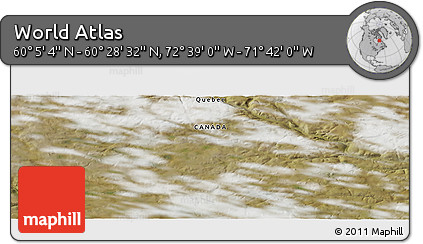 Satellite Panoramic Map of the Area around 60° 16' 48" N, 72° 10' 30" W