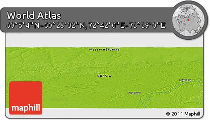 Physical Panoramic Map of the Area around 60° 16' 48" N, 73° 10' 30" E