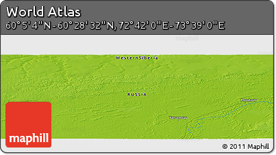 Physical Panoramic Map of the Area around 60° 16' 48" N, 73° 10' 30" E