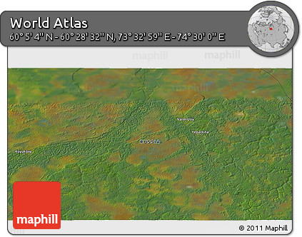 Satellite 3D Map of the Area around 60° 16' 48" N, 74° 1' 30" E