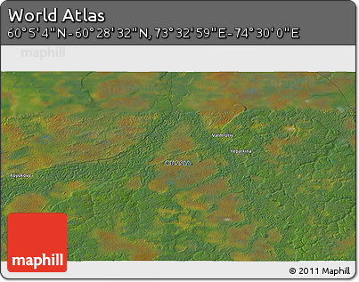 Satellite 3D Map of the Area around 60° 16' 48" N, 74° 1' 30" E