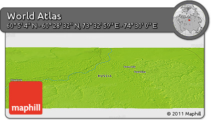 Physical Panoramic Map of the Area around 60° 16' 48" N, 74° 1' 30" E