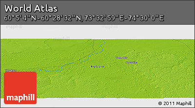 Physical Panoramic Map of the Area around 60° 16' 48" N, 74° 1' 30" E