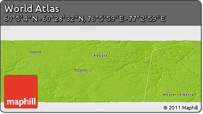 Physical Panoramic Map of the Area around 60° 16' 48" N, 76° 34' 29" E