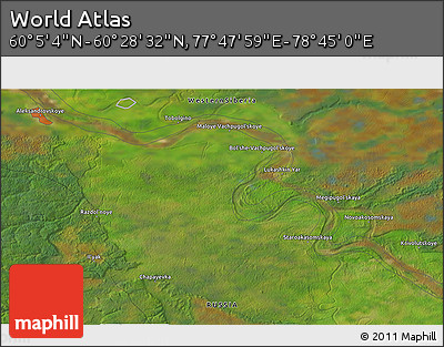 Satellite 3D Map of the Area around 60° 16' 48" N, 78° 16' 30" E