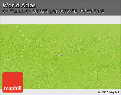 Physical 3D Map of the Area around 60° 16' 48" N, 85° 4' 29" E