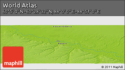 Physical Panoramic Map of the Area around 60° 16' 48" N, 88° 28' 29" E