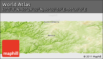Physical Panoramic Map of the Area around 60° 16' 48" N, 91° 1' 30" E
