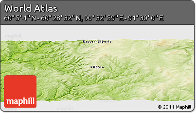 Physical Panoramic Map of the Area around 60° 16' 48" N, 91° 1' 30" E