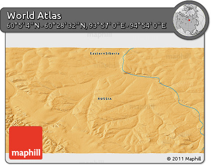 Political 3D Map of the Area around 60° 16' 48" N, 94° 25' 30" E