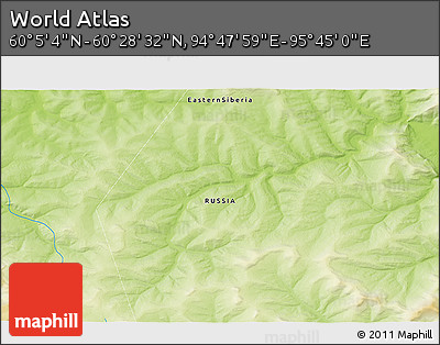 Physical 3D Map of the Area around 60° 16' 48" N, 95° 16' 30" E