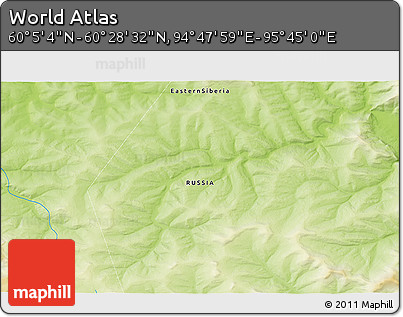 Physical 3D Map of the Area around 60° 16' 48" N, 95° 16' 30" E