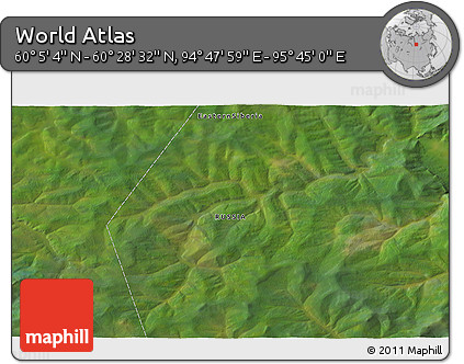 Satellite 3D Map of the Area around 60° 16' 48" N, 95° 16' 30" E
