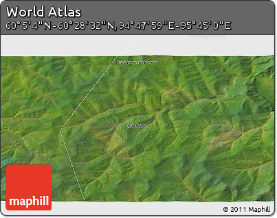 Satellite 3D Map of the Area around 60° 16' 48" N, 95° 16' 30" E