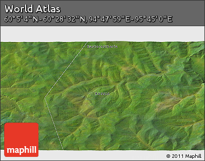 Satellite 3D Map of the Area around 60° 16' 48" N, 95° 16' 30" E
